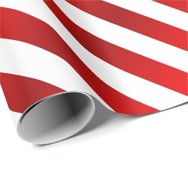 God jul Red & White Candy Rand Presentpapper (Rullad Hörn)