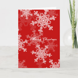 God jul Red White Snöflingor minimalist Helgkort