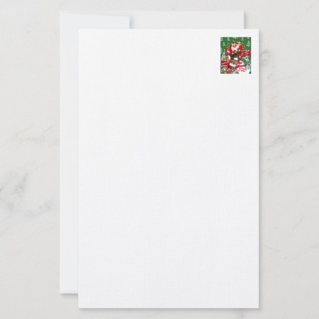 God jul Red White Stationery Brevpapper (Framsida)