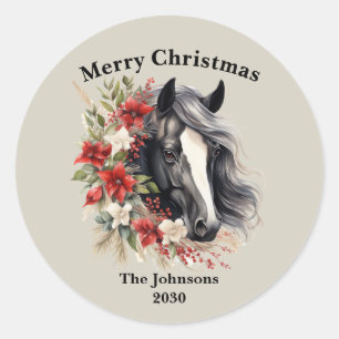 God jul Regal Black Horse WAN Runt Klistermärke