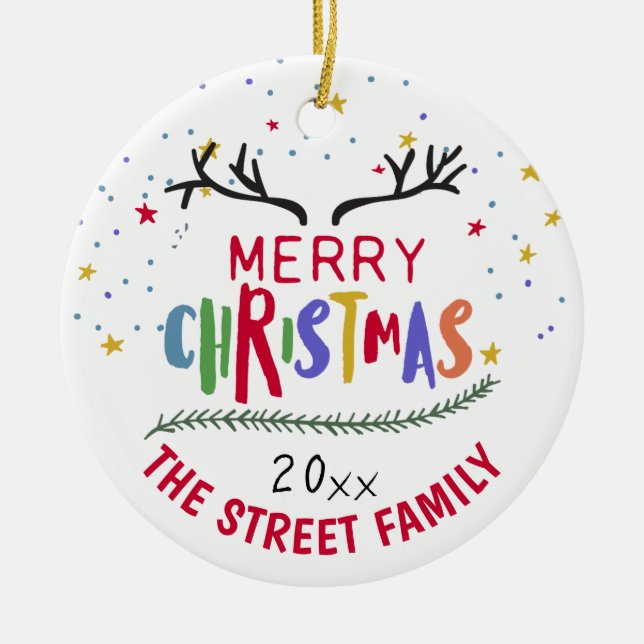 God jul Reindeer Antlers Achievement Ceram Julgransprydnad Keramik (Framsidan)