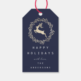 God jul Reindeer Champaigne Guld flottan Presentetikett