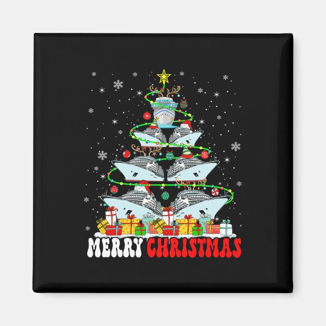 God jul Reindeer Elf Santa Cruise Fraktas Xm Magnet (Framsidan)