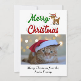 God jul Reindeer-fotoskript Julkort