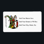 God jul Reindeer Fraktsedel<br><div class="desc">En söt och roligt juldesign har ett högprydligt dekorerat Julgran med text som läser God jul,  en renare med dekorerade horn,  som håller en julklapp och candy cane på helgdag T-tröjor,  sweatshirts,  säckar,  mugg,  kort,  klistermärken,  nyckelringar,  keepéprydnadsföremål och mycket annat.</div>