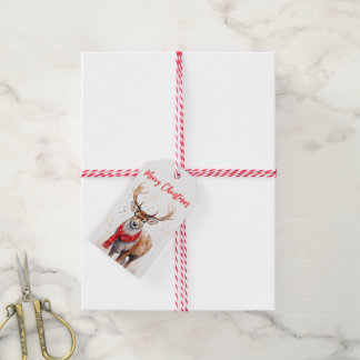God jul Reindeer Gift Märkre Presentetikett
