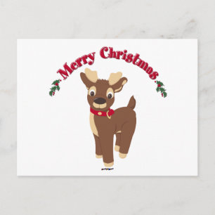 God jul Reindeer Helg Vykort