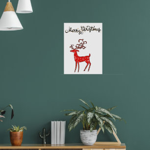 God jul Reindeer Helgdag T-Shirt Tote Bag Poster