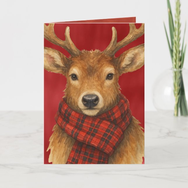 God jul Reindeer Helgkort (Framsida)