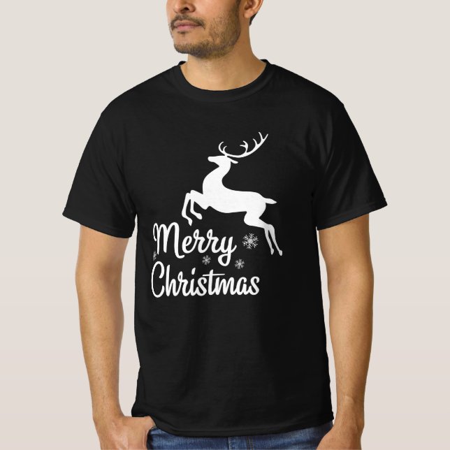 God jul Reindeer Julafton Family Matching T Shirt (Framsida)