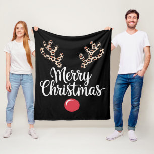 God jul Reindeer-julfamiljen Gift Fleecefilt