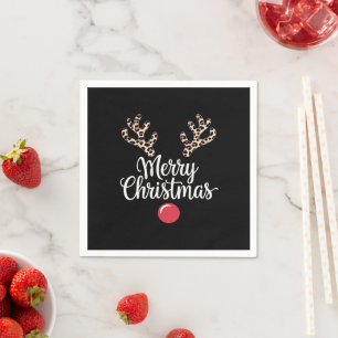 God jul Reindeer-julfamiljen Gift Pappersservett