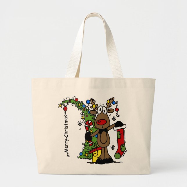 God jul Reindeer Jumbo Tygkasse (Framsidan)