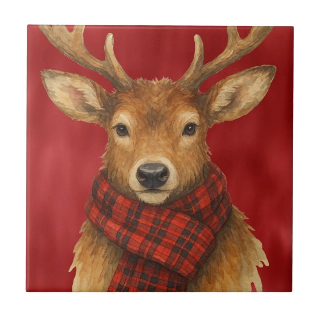 God jul Reindeer Kakelplatta (Framsidan)