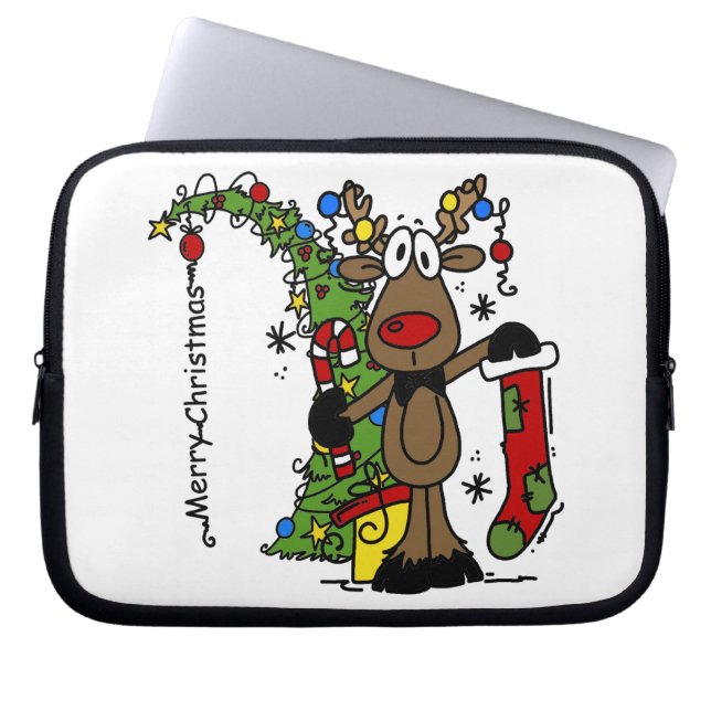 God jul Reindeer Laptop Sleeve (Framsidan)
