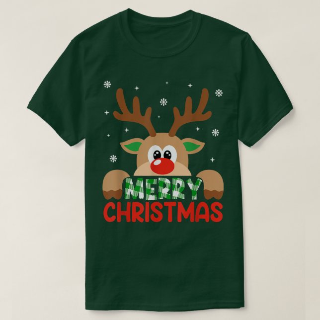 God jul Reindeer Leopard Buffalo Red Play T Shirt (Design framsida)