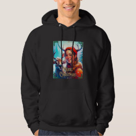 GOD JUL REINDEER MED LYCKLIG GIRL HOODIE