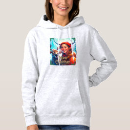 GOD JUL REINDEER MED LYCKLIG GIRL T SHIRT