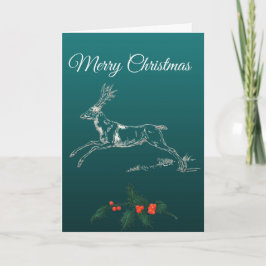 God jul Reindeer & Mistletoe Kort