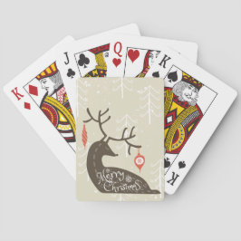 God jul Reindeer Mysigt Spelkort