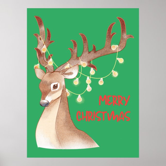 God jul Reindeer Poster (Framsidan)