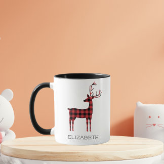 God jul Reindeer Pput Gift Black Coffee Mugg