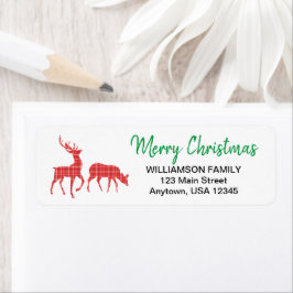 God jul Reindeer Red Play Mönster Returadress Etikett
