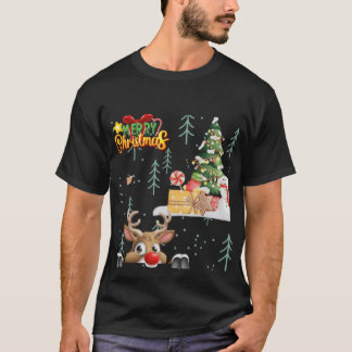 God jul Reindeer Roligt Helgdag Family Shirt T