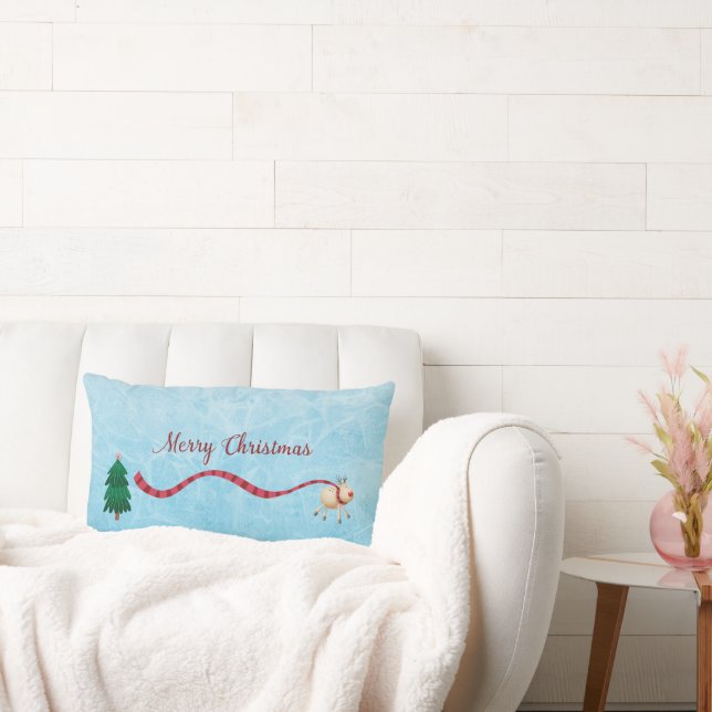 God jul Reindeer Scarf Winter Frost Lumbarkudde (Soffa)