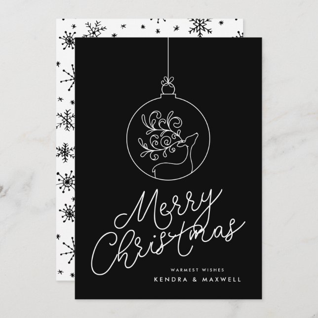 GOD JUL Reindeer Snöflingor (Fram/baksida)