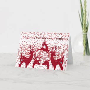 God jul Reindeer Snowflake Anpassningsbar Citat Helgkort