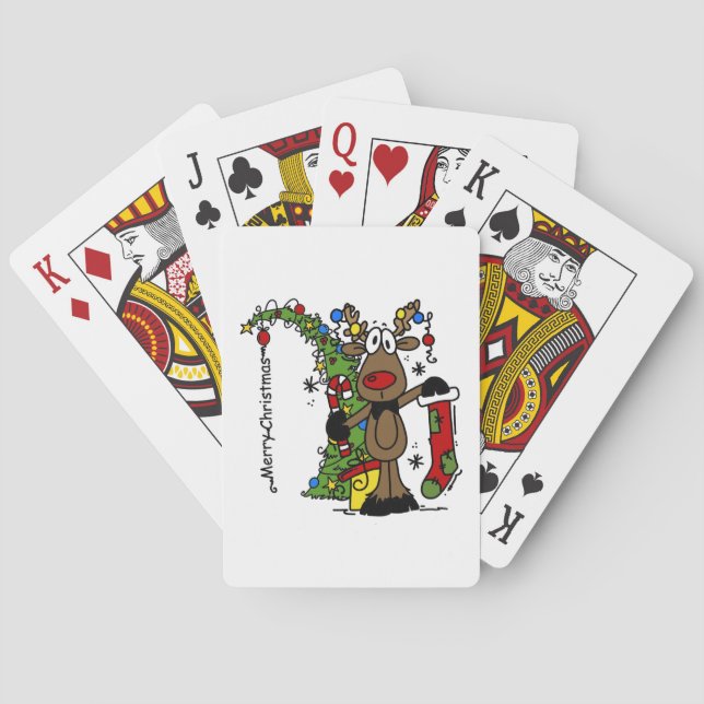 God jul Reindeer Spelkort (Baksidan)