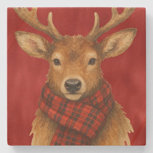 God jul Reindeer Stenunderlägg (Framsidan)