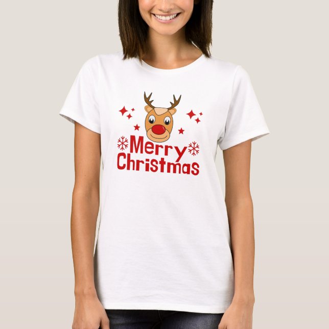God jul Reindeer T-Shirt (Framsida)