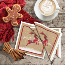 God jul Reindeer Tartan Red/Kraft ID590