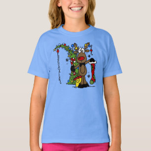 God jul Reindeer Tee Shirt
