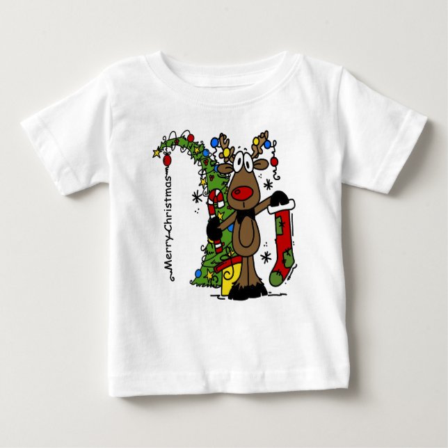 God jul Reindeer Tee Shirt (Framsida)
