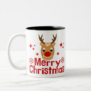 God jul Reindeer Två-Tonad Mugg