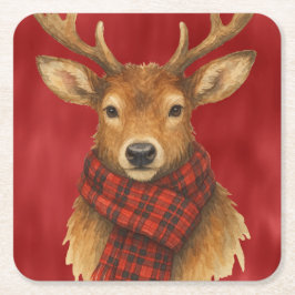 God jul Reindeer Underlägg Papper Kvadrat