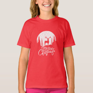 God jul Reindeer - White Helgdag Silhouette T Shirt
