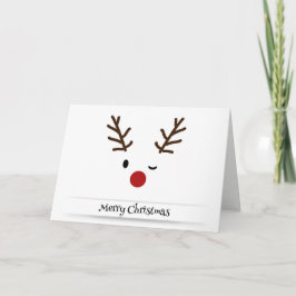 God jul Reindeer Wink Helgdag Julafton Card Helgkort