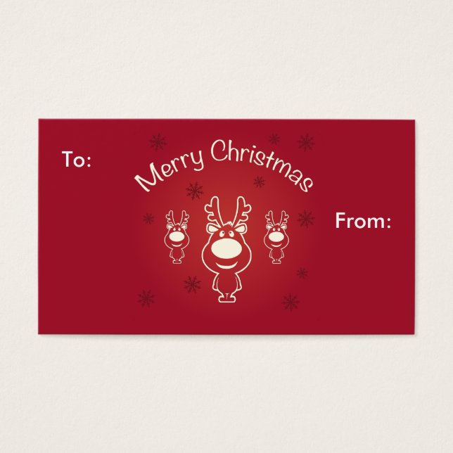 God jul Reindeers Gift Card Visitkort (Framsidan)
