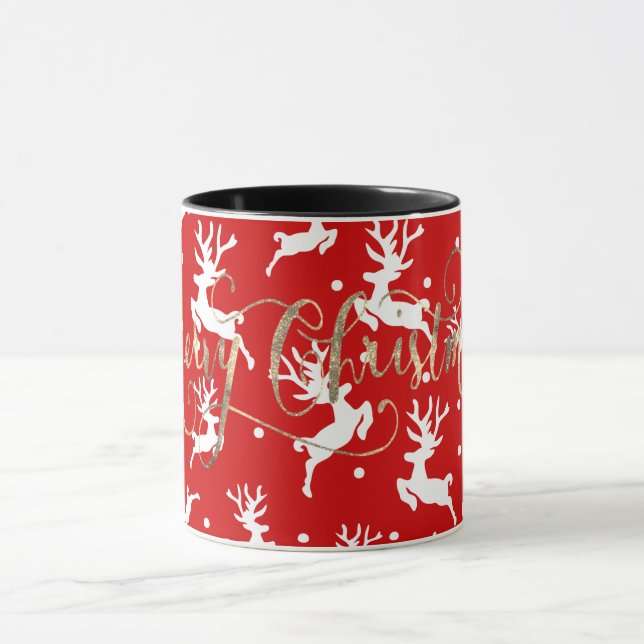 God jul Reindeers Red Mugg (Center)