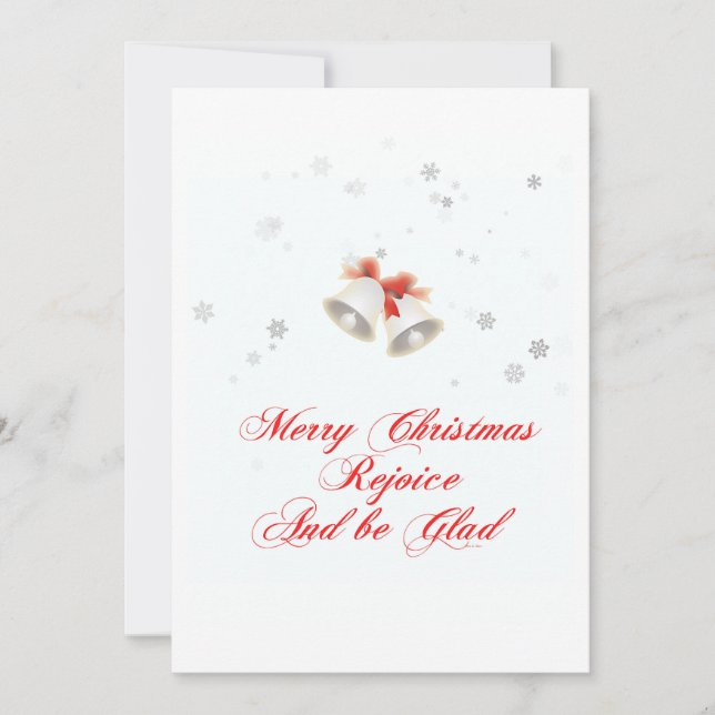 God jul Rejoice och var glad jul Julkort (Framsida)