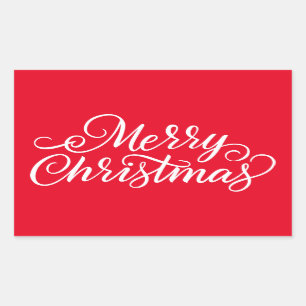 God jul rektangulärt klistermärke