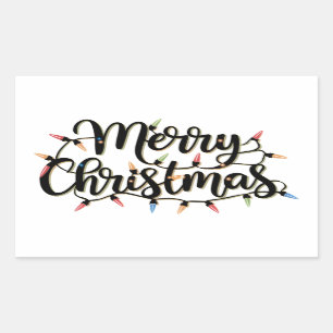 God jul rektangulärt klistermärke