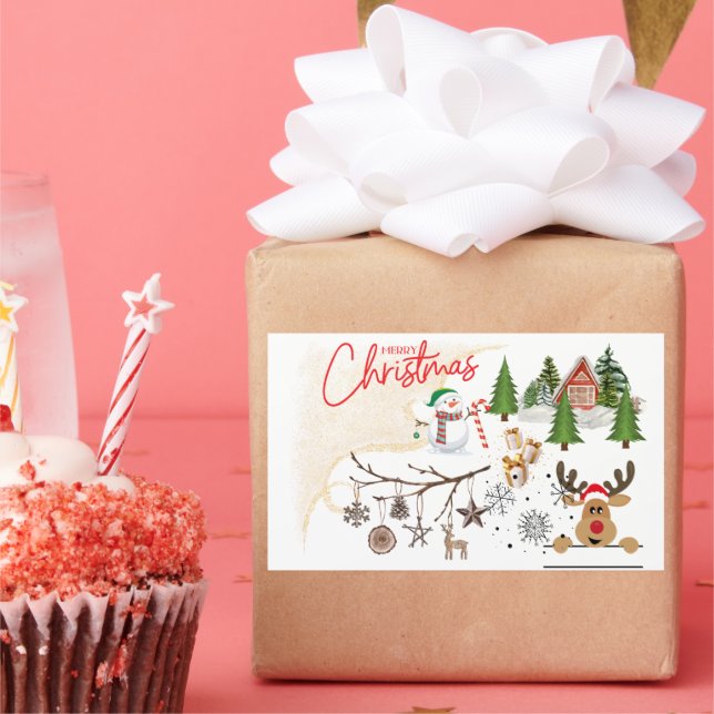 God jul rektangulärt klistermärke (Part)