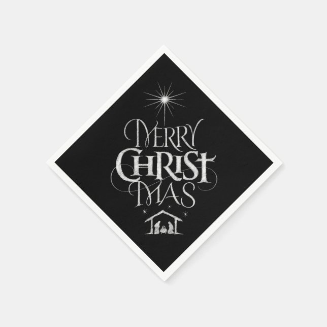 God jul Religiösa Chalkboard Calligraphy Pappersservett (Hörn)