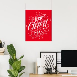God jul Religiösa Chalkboard Calligraphy Poster