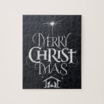 God jul Religiösa Julsvart krita Pussel<br><div class="desc">Vi säger"God jul, men ofta glömmer vi ord ursprung. Den här originalhandskriften användor sin unika design för att berätta historien enkelt och elegant i den roligt- och modersmåltavlan. Visa din CHRISTmas-anda. När du har din jul i party ställe, så får du pusslet delarare i bord och låta dina gäster få...</div>